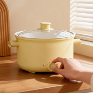 Casserole électrique pour 2 à 4 personnes, poêle à frire, cuiseur à ramen électrique avec revêtement céramique antiadhésif de qualité alimentaire saine - Product Image 1