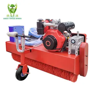 Guangzhou factory price soccer field artificial turf brush machine with petrol driven Diesel engine 10HP