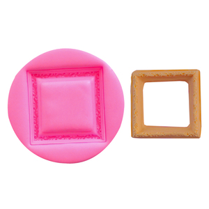 Marco cuadrado en <span class=keywords><strong>relieve</strong></span> Molde de silicona para Fondant Herramientas de decoración de pasteles Moldes de pasta de goma de chocolate Herramientas de repostería para hornear - Product Image 6