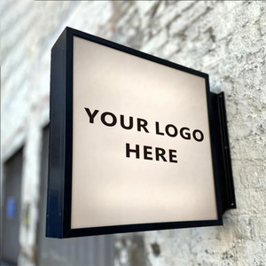 Round Custom Storefront Sign Metal Wall Mounted Lightbox Signage Double Sided Exterior Circle Cafe <b>Light</b> <b>Box</b> Sign - Product Image 6
