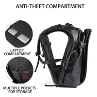 Sacs à Dos Décontractés Noirs Imperméables Mochila Anti-Vol Voyage Ordinateur Portable Sacs à Dos en Cuir PU pour Hommes Affaires École