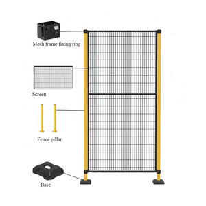 <span class=keywords><strong>METALTEC</strong></span> Valla de riel de acero fácil de instalar, bajo mantenimiento, tejido soldado, protección de seguridad, Robot, máquina de protección de seguridad de Metal - Product Image 6