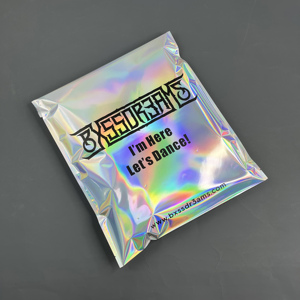 Wholesale Laser Holographic Poly Mailers Custom Logo Rainbow Iridescent Shipping Envelopes Boutique Apparel Packaging Bags - Product Image 6