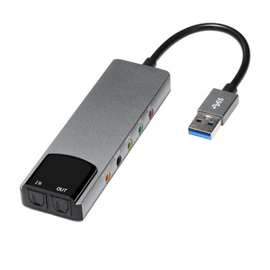 Nouvelle <span class=keywords><strong>carte</strong></span> <span class=keywords><strong>son</strong></span> optique externe USB avec mixage 7.1 canaux, interface audio USB 6-en-1 en alliage d'aluminium - Product Image 1