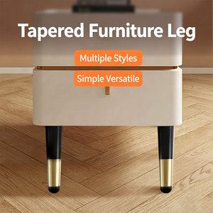 Modern Design <b>Black</b> Oblique Straight Metal Tapered Furniture Leg for Dining <b>Table</b> Kitchen Hotel Chair Heavy Duty Iron - Product Image 1