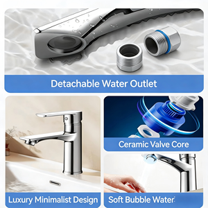Zinklegierung Badezimmer-Waschtischarmatur, Einloch-Einhandmischer für Warm- und Kaltwasser, für Waschbecken - Product Image 5