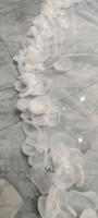 Voile de mariée long en organza fait main avec bordure florale 3D MVM0112 Fairy