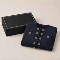 Nouvelle Robe Tricotée Élégante pour Femme Automne Hiver 2026, Style Dame, Tissu Brillant, Double Boutonnage, Coupe Ajustée, Manches Longues