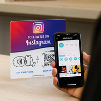 Tarjeta NFC 215 Cuadrada Programable para Reseñas de Google, Estación NFC para Mesa, 13.56Mhz, Código QR
