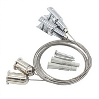 Kit de suspension de câble en acier pour éclairage de plafond avec vis, crochet réglable, pince de câble et autres accessoires d'éclairage