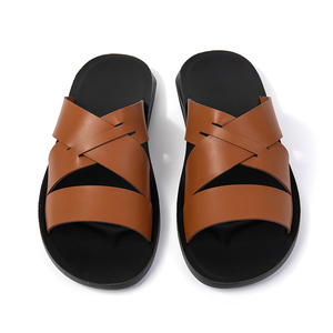 빅사이즈 EUR 40-47 남성용 여름 미끄럼 방지 내마모성 샌들 신상 캐주얼 피셔맨 스타일 가죽 비치 슬리퍼 PU 플랫 - Product Image 2