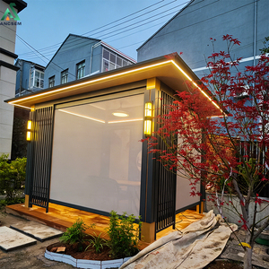 <span class=keywords><strong>Pergola</strong></span> extérieure en aluminium imperméable avec structure métallique durable, grands systèmes de toiture, pour usage estival, gazebos d'extérieur - Product Image 6