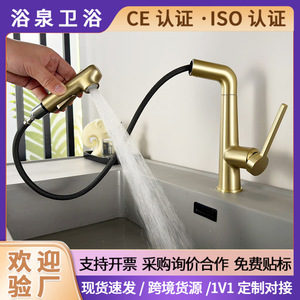 Basin Faucet Single Handle Ceramic Valve Core Pull Out <b>Spray</b> Deck <b>Mounted</b> YQ10070P - Product Image 5