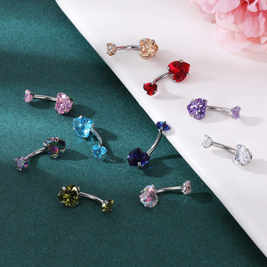 Belly Button Anillos Cristal <span class=keywords><strong>Piercing</strong></span> Ombligo Corazón Estilo <span class=keywords><strong>Piercing</strong></span> Ombligo Pendiente <span class=keywords><strong>Piercing</strong></span> Vientre Sexy Body Jewelry - Product Image 2