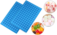 Mini moule en silicone carré à 126 cavités pour la décoration de gâteaux-Bonbons Chocolat Gummy Ice Cube Jelly Ganache Moules Emballés Sac OPP
