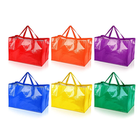Grand sac à provisions fourre-tout personnalisable personnalisé multicolore logo imprimé écologique recyclable laminé sac tissé en PP