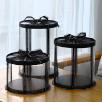 XJH 16 "boîtes en papier rondes transparentes pour gâteau boîte à gâteau rose ronde prix de gros boîtes en carton rondes pour gâteau