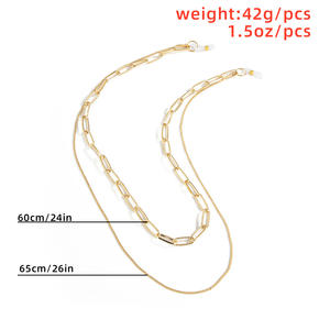 <span class=keywords><strong>Cadena</strong></span> de <span class=keywords><strong>gafas</strong></span> de <span class=keywords><strong>cadena</strong></span> de doble capa con personalidad a la moda <span class=keywords><strong>para</strong></span> mujer, <span class=keywords><strong>cadena</strong></span> de <span class=keywords><strong>gafas</strong></span> de sol con cuello colgante geométrico retro simple de hip-hop - Product Image 5