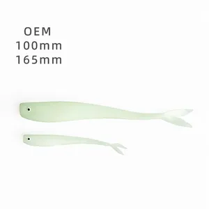 OEM tpr shads fishing soft plastic lure glow 100mm 165mm jerkbait soft plastic with fork tail