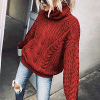 Pull-over col roulé uni pour femme, 100 % coton, tricoté à la machine, anti-boulochage, 280 grammes, style coréen, hiver