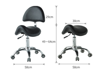 Fauteuil dentaire mobile EU-EB569, norme médicale complète, tabouret de médecin en cuir PU, tabouret roulant pour dentiste avec dossier.