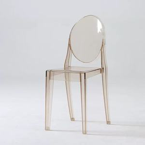 เก้าอี้ผีพลาสติกใสอะคริลิกใสแบบวางซ้อนกันได้สำหรับงานเลี้ยงอาหารงานแต่งงานงานเลี้ยง - Product Image 3