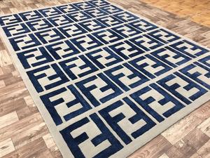 Alfombra Moderna de Diseño Geométrico, Alfombra de Lana Hecha a Mano para Sala de Estar u Hotel - Product Image 1