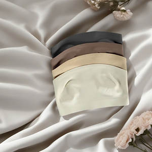 נגד החלקה של נשים חלקה אלונקת סטרפלס סטרפלס בסיס ללא מרופד צינור עליון לא מרופד חזיית ערכות קצר - Product Image 2