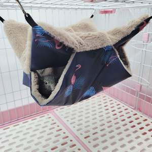 <span class=keywords><strong>Cama</strong></span> Cuadrada para Mascotas Pequeñas, Tipo Hamaca, de <span class=keywords><strong>Doble</strong></span> Capa, con Estampado, de Felpa de Coral Ecológica, Cálida para Invierno, para Gliders - Product Image 6