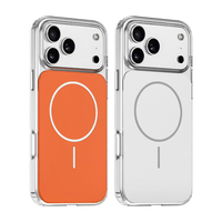 Coque de téléphone rigide transparente magnétique de luxe multicolore en acrylique IMD antichoc avec accessoires de charge sans fil pour iPhone 17 Pro Max 18