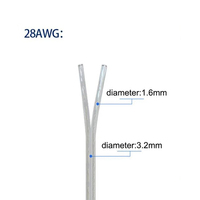 28/26/24/22/20/18AWG 2468 Cable eléctrico de cobre estañado Flexible de 2 núcleos Cable paralelo transparente para fuente de alimentación de CC de luz LED