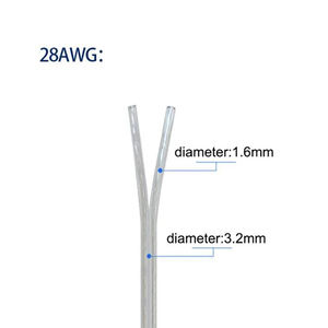 28/26/24//18AWG <span class=keywords><strong>2</strong></span>-adriges flexibles verzinntes Kupfer-Elektrokabel Transparentes Parallel kabel Für LED-Licht-Gleichstrom versorgung - Product Image 4