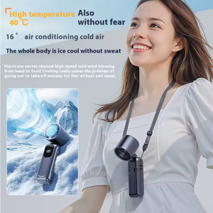 Turbo Handheld <b>Fan</b> High Speed Portable <b>Mini</b> Cold Compress Cooling Foldable Neck Hanging Outdoor Rechargeable 7000mAh Battery - Product Image 4