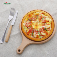 Planche à pizza ronde en bois de hêtre massif personnalisable LOMATO, 2 cm d'épaisseur, écologique et durable, idéale pour les fêtes, pour couper le pain, le steak et le gâteau