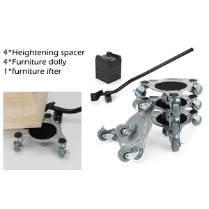 Ruedas <span class=keywords><strong>para</strong></span> Mover <span class=keywords><strong>Muebles</strong></span> <span class=keywords><strong>Grandes</strong></span>, Paquete de 4, Rotación de 360° con Freno, Panel de Acero Reforzado de 1200 LBS, Triangulares - Product Image 2