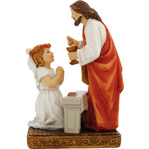 Sculpture de fille agenouillée pour la communion, ZICOM Allemagne, hauteur 14,5 cm, modèle 9069-H331 - Product Image 1