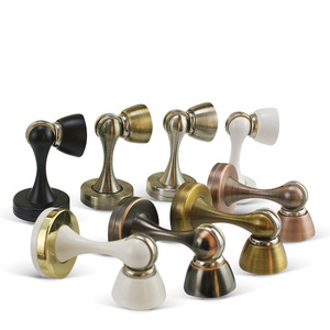 Tope de Puerta de Aleación de Zinc, Montaje en Pared, Acero Inoxidable Negro Metálico, Bronce Antiguo, Blanco, Diseño Moderno, Duradero - Product Image 1