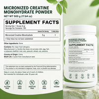 Bubuk Creatine Monohydrate Mikronisasi 200 Mesh 5g 100 Sajian Pendukung Energi Otot untuk Dewasa OEM ODM HALAL