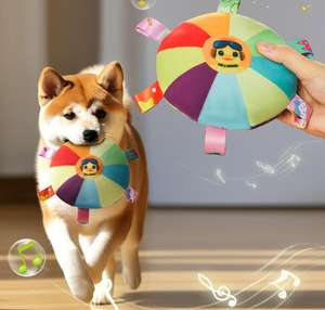 Jouet en caoutchouc résistant aux morsures pour chiens <span class=keywords><strong>de</strong></span> petite taille, disque volant couineur à motif <span class=keywords><strong>de</strong></span> dessin animé mignon, jouet à mâcher pour le nettoyage des <span class=keywords><strong>dents</strong></span> - Product Image 4