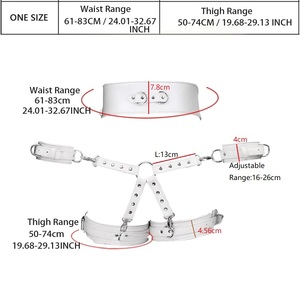 Harnais en cuir BDSM pour esclave, avec cordes, menottes à verrouillage croisé, bretelles de jambe, jarretière pour hommes et femmes, jouets sexuels coquins - Product Image 6