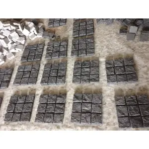 حجر بازلت أسود مطلق ذو سطح مشقوق طبيعي من شيامن هانغماو، حجر رصف مكعب 10×10×5 للبيع - Product Image 5