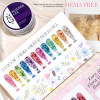 Fournitures pour ongles Gel de construction pailleté Vernis à ongles Série Flora Gel d'extension professionnel pour ongles avec paillettes scintillantes