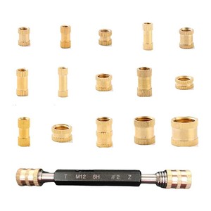Tuercas de inserción moleteadas personalizadas de fábrica directa Rongyi M3 M4 M5 M6 M8 M10 M12 Tuerca de inserción de latón Tornillo de cabeza plana grande cruzado - Product Image 1