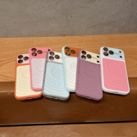 Coque de protection en TPU liquide effet peau ondulée avec blocs de couleur, compatible avec iPhone 18 Pro Max