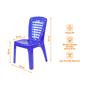 Silla de Comedor Moderna de Plástico PP, 40x37x34/67cm, Ligera, Resistente, Respaldo de 9 Listones, Apilable, Impermeable, para Gimnasio y Hogar - Product Image 6