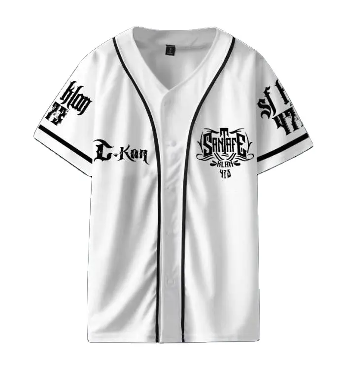 Preço de fábrica logotipo imprimível personalizado Moda novo Hot estilo santa fe klan Baseball Jersey