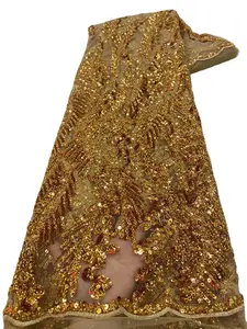 Işlemeli dantel örgü pullu boncuk tüp kumaş afrika kumaş düğün elbisesi