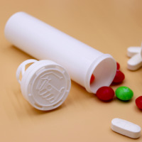 Tubes de comprimés effervescents en plastique 98mm des conteneurs PP de tubes de comprimés de vitamine de chapeau déshydratant de silice empaquetant des tubes