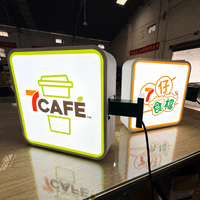Boîte à lumière LED rotative personnalisée à haute luminosité, cadre en aluminium, durable, étanche, éclairage décoratif extérieur, centre commercial, café