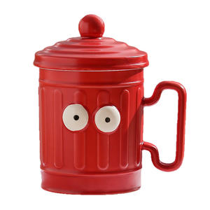 Funny <b>Ceramic</b> <b>Mug</b> With <b>Lid</b> Cartoon Design <b>For</b> Home Office Gift Chaozhou Made - Product Image 3